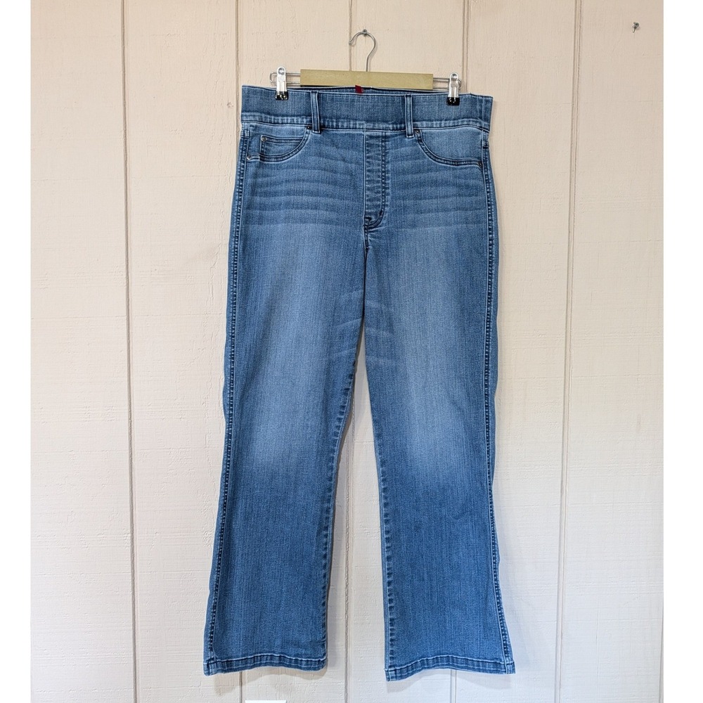 Spanx Denim Cropped Kick Flare Jeans Vintage Wash 1X Tall 20541T - Picture 2 of 12